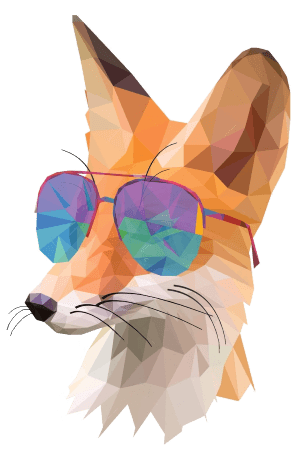 a graphic of a fox wearing shades